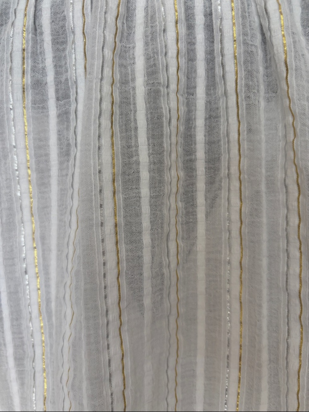 Boho GAP White Blouse with Gold Metallic Stripes - Picture 4 of 5